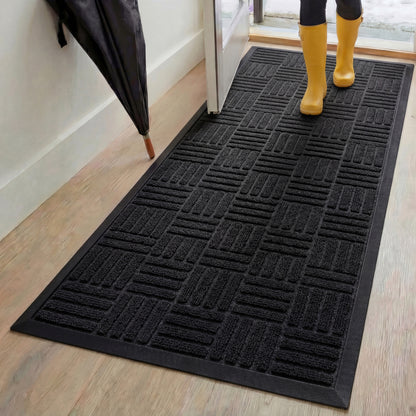 WeatherMAX® Doormat Gorilla Grip Black Maze 72" x 24"