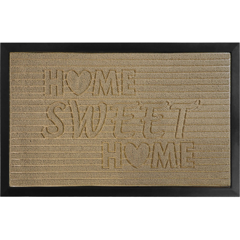 Gorilla Grip Weathermax Doormat Shown in Beige with the Phrase Home Sweet Home