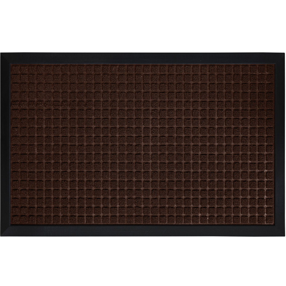 Gorilla Grip Weathermax Doormat Shown in Chocolate Brown Squares