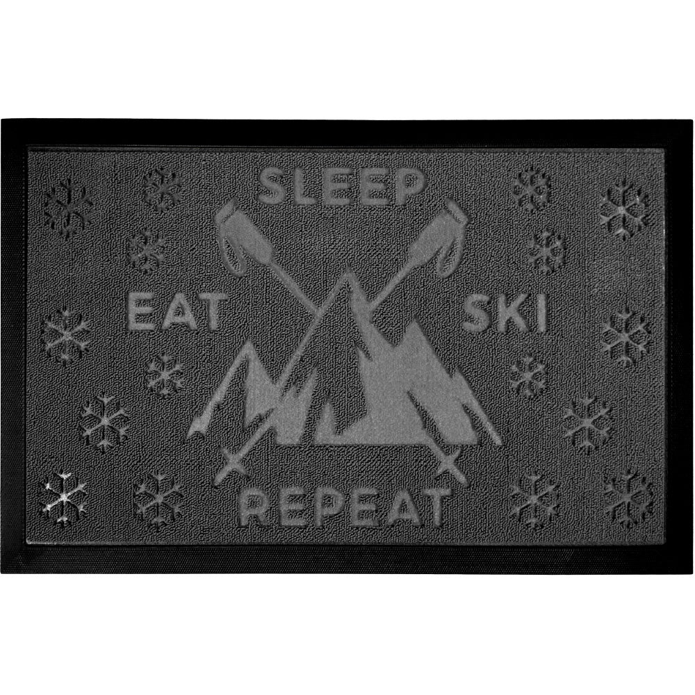 Gorilla Grip Weathermax Doormat Shown in Grey with a Skiing Pattern