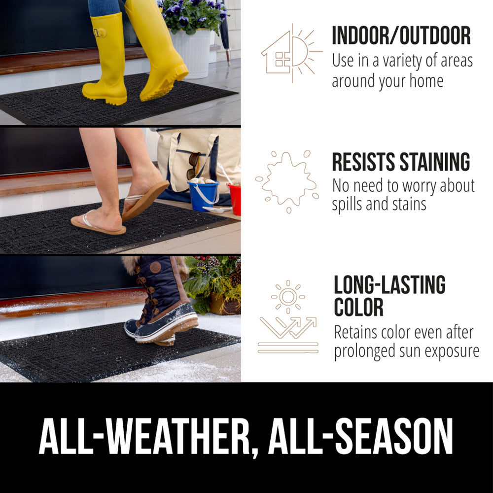 Gorilla Grip Weathermax Doormats Shown for All-Weather, All-Season with Resistant Staining and Long Lasting Color