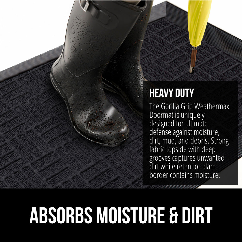 Gorilla Grip Weathermax Doormats Absorbing Moisture and Dirt