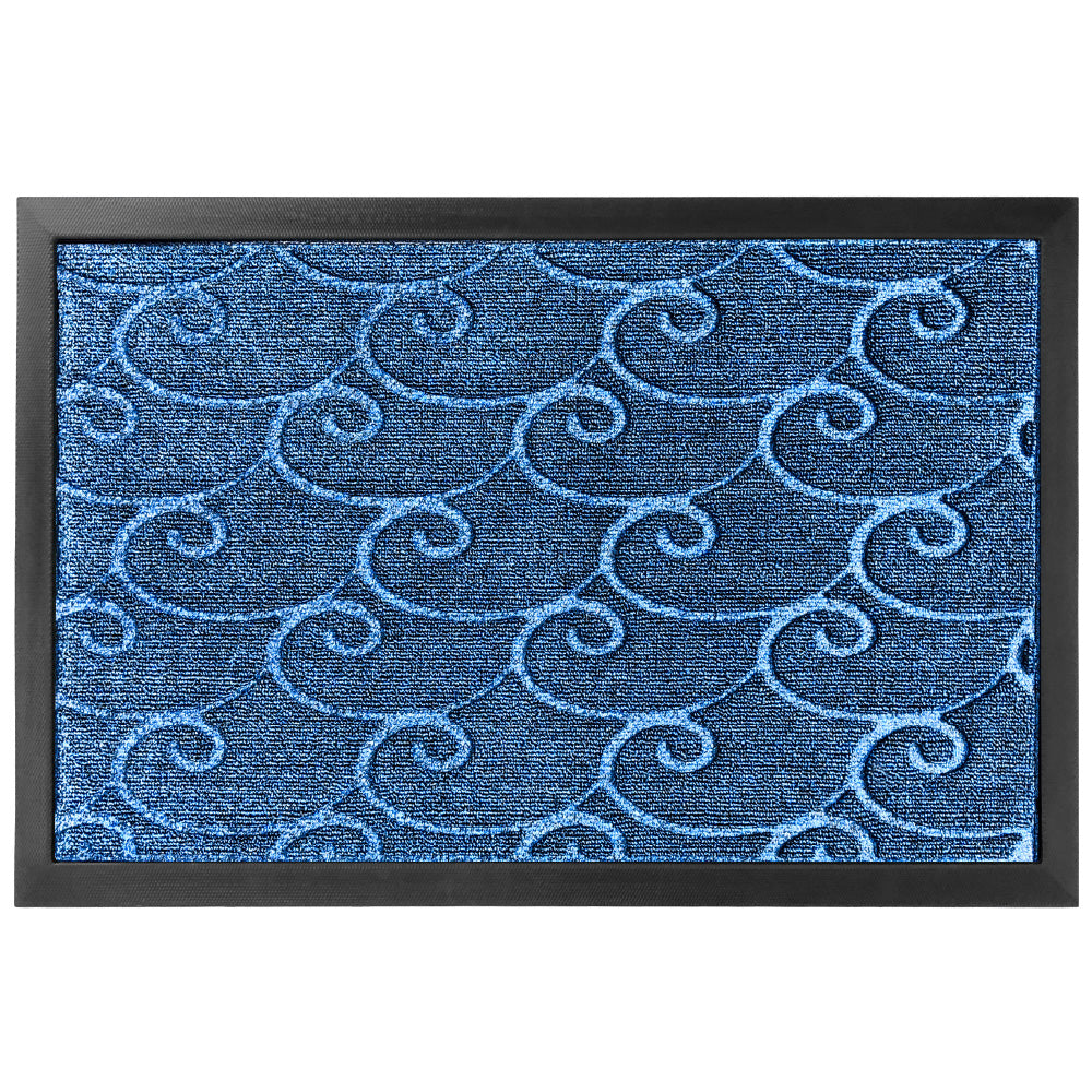 Gorilla Grip Weathermax Doormat Shown in a Blue Wave Pattern