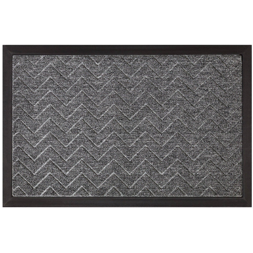 Weathermax Doormat  Gorilla Grip 2 Tone Charcoal Chevron 17" x 29" 