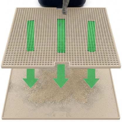 Double Silicone Cat Litter Mat Gorilla Grip Beige 35" x 23"