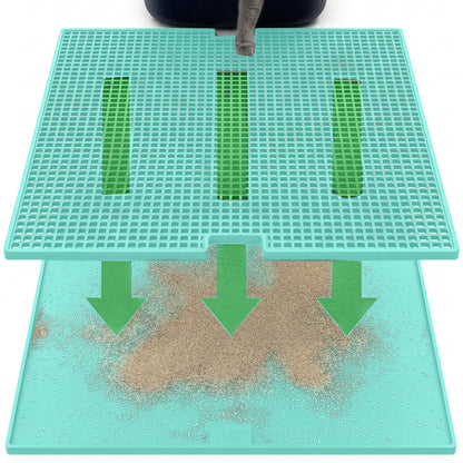 Double Silicone Cat Litter Mat Gorilla Grip Turquoise 35" x 23"