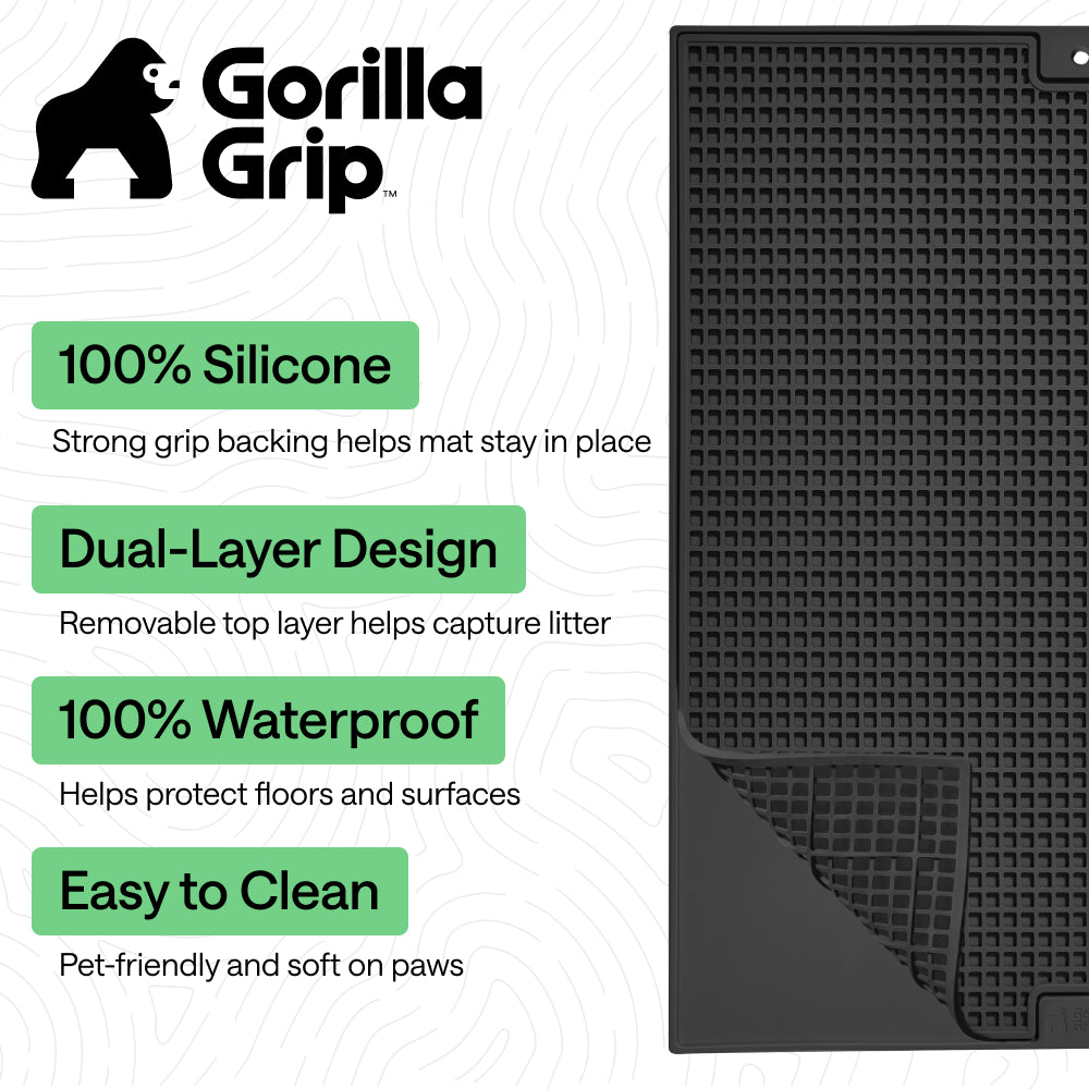 Double Silicone Cat Litter Mat Gorilla Grip