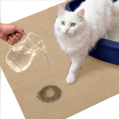 Felt Cat Litter Mat Gorilla Grip Beige 24" x 17"