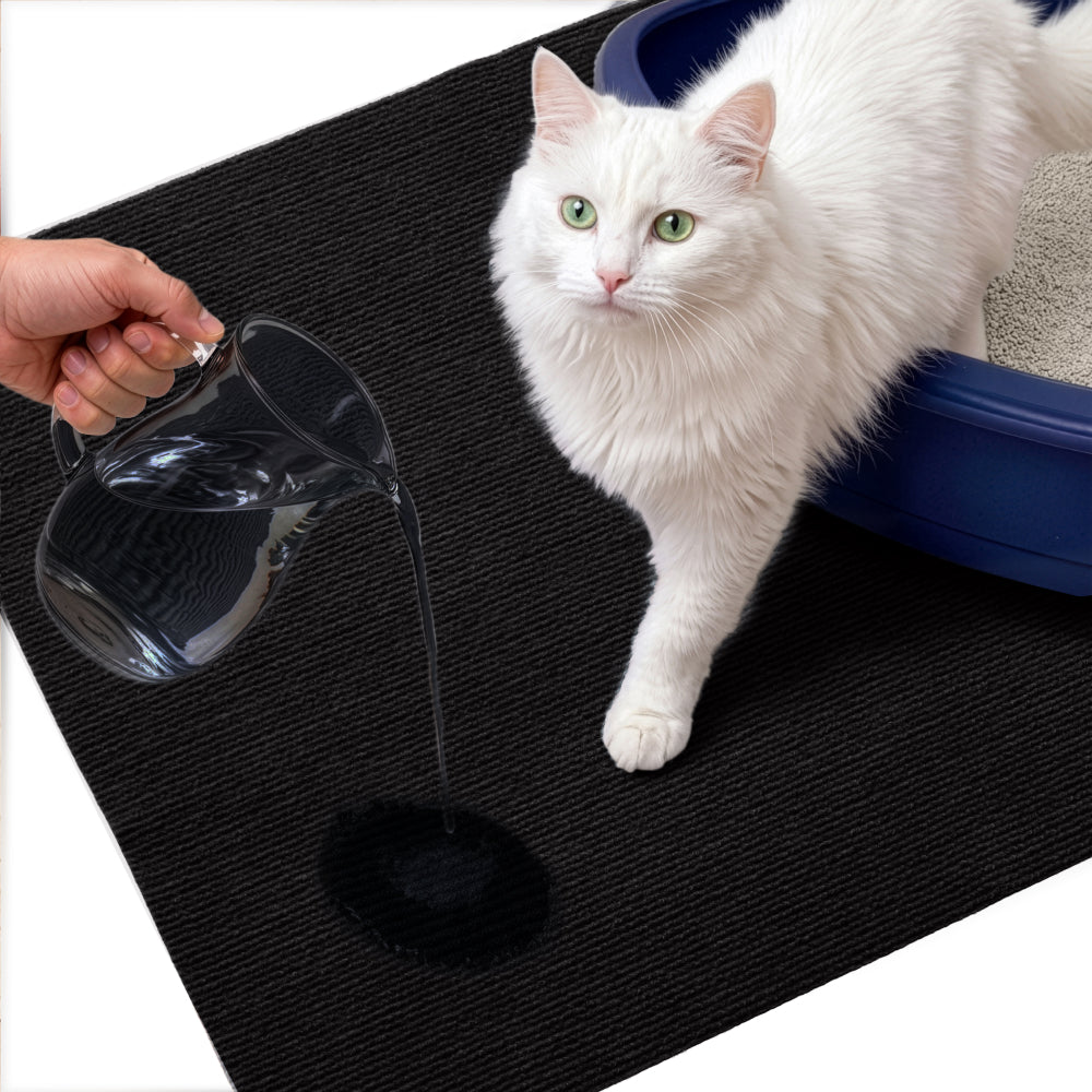 Felt Cat Litter Mat Gorilla Grip Black 24" x 17"