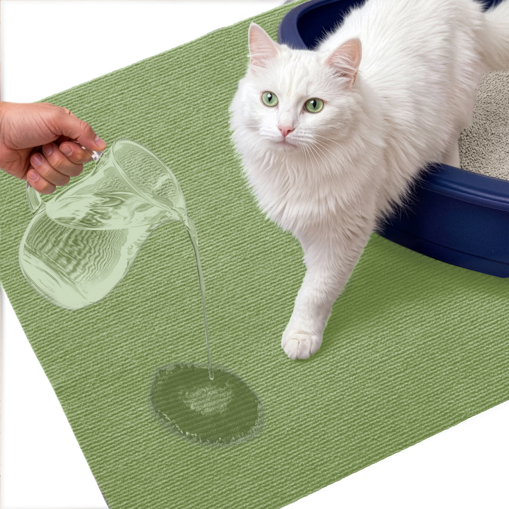 Felt Cat Litter Mat Gorilla Grip Sage 24" x 17"