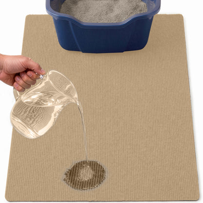 Felt Cat Litter Mat Gorilla Grip Beige 30" x 24"