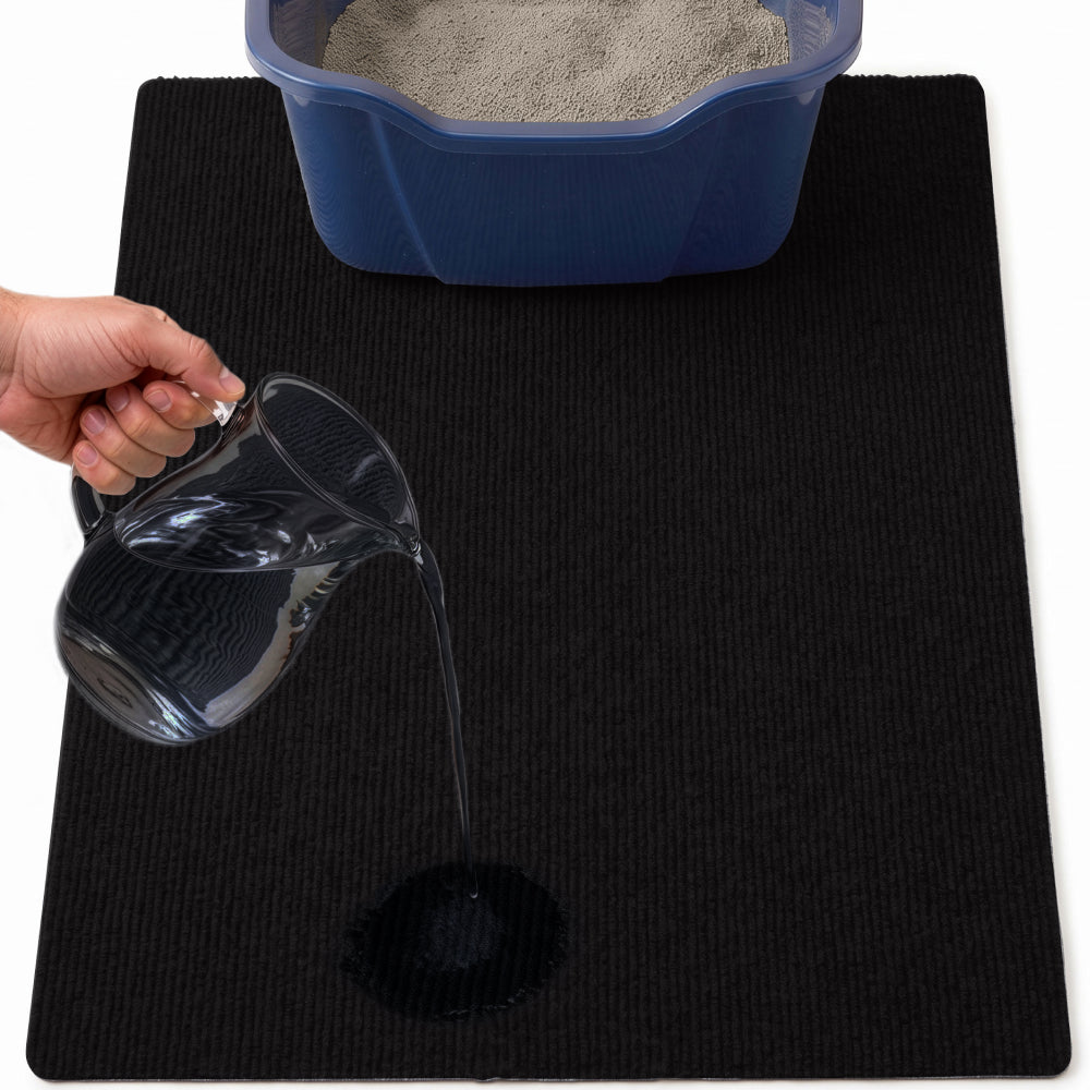 Felt Cat Litter Mat Gorilla Grip Black 30" x 24"