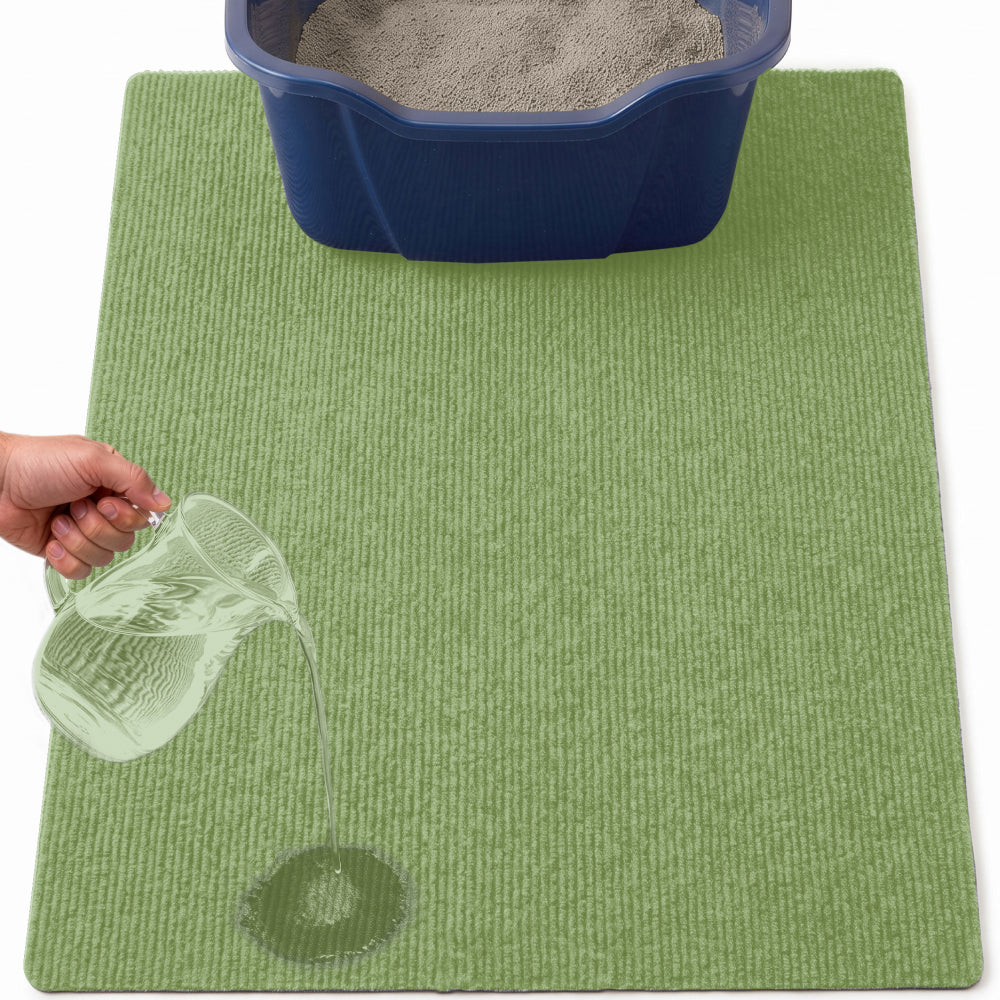 Felt Cat Litter Mat Gorilla Grip Sage 30" x 24"