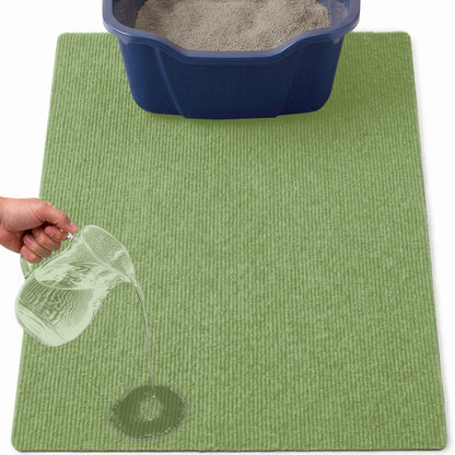 Felt Cat Litter Mat Gorilla Grip Sage 30" x 24"
