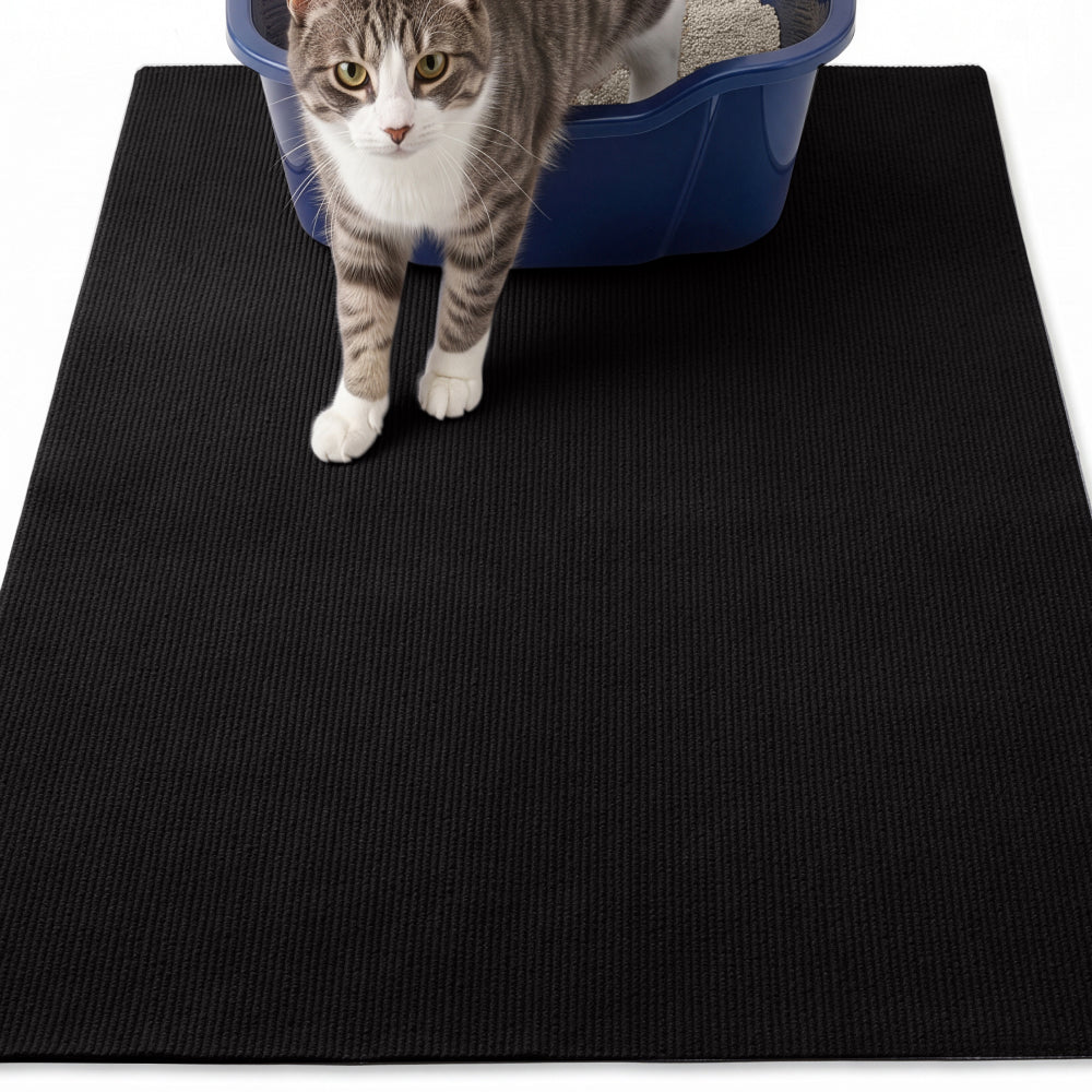 Felt Cat Litter Mat Gorilla Grip Black 35" x 23"
