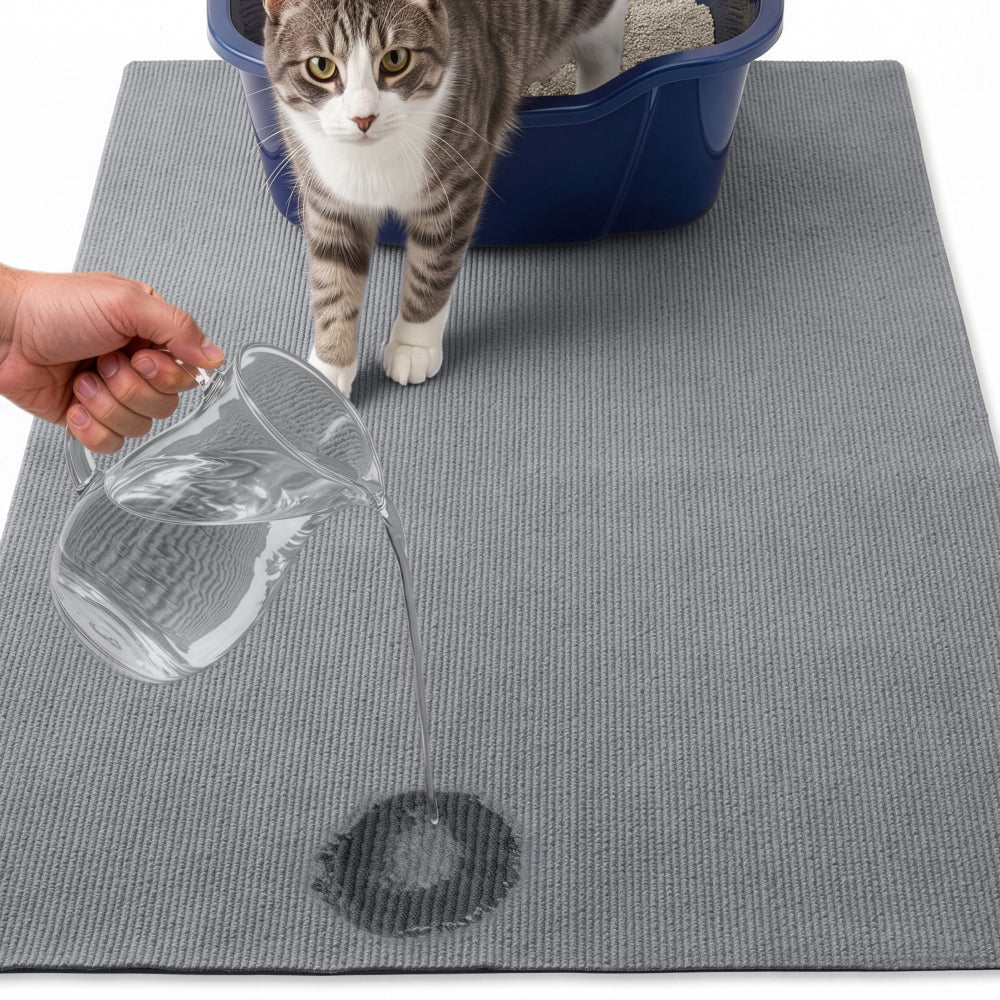 Felt Cat Litter Mat Gorilla Grip Gray 35" x 23"