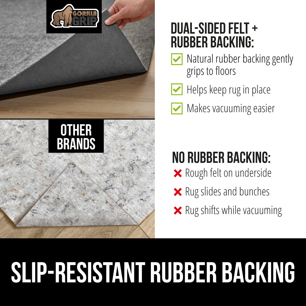 natural rubber rug pad felt backing comparison