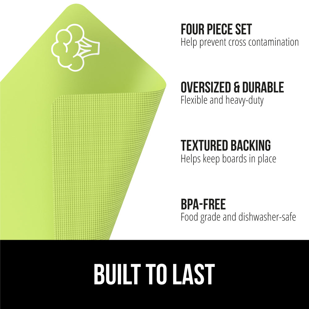 GoodLuck 5-Piece Flexible Cutting Board Set - BPA Free, Non-Slip, With Hanging Holes