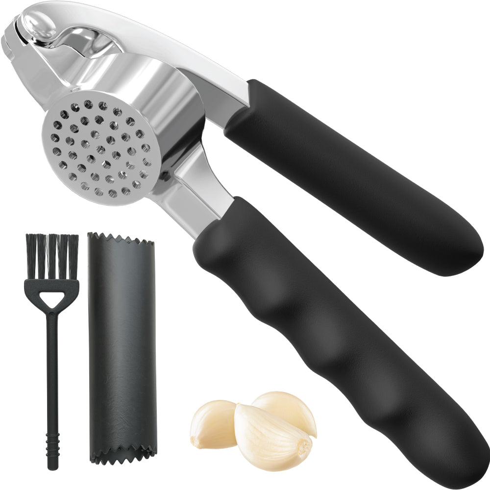 Garlic Press and Peel Set  Gorilla Grip Black  