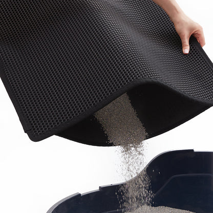 Honeycomb Cat Litter Mat  Gorilla Grip Black 24" x 15" 