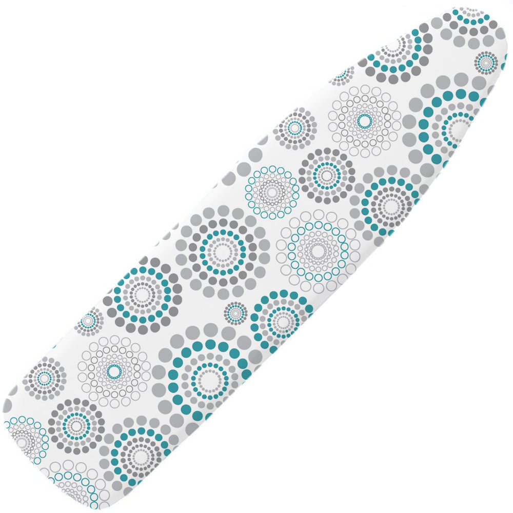 Ironing Board Cover  Gorilla Grip Gray Turquoise Spiral 15" x 54" 