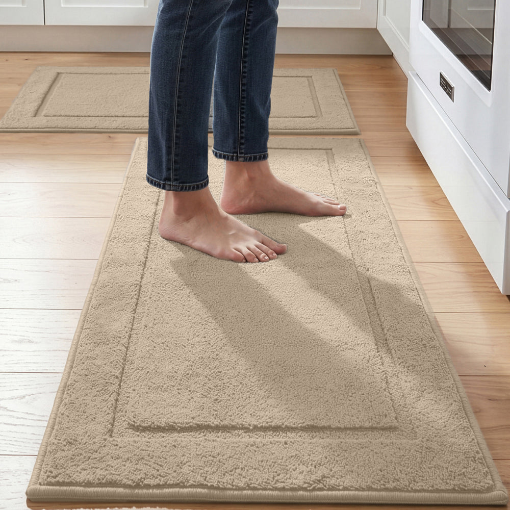 Kitchen Mat Gorilla Grip Beige 2 Pack (30 x 20 & 24 x 20)