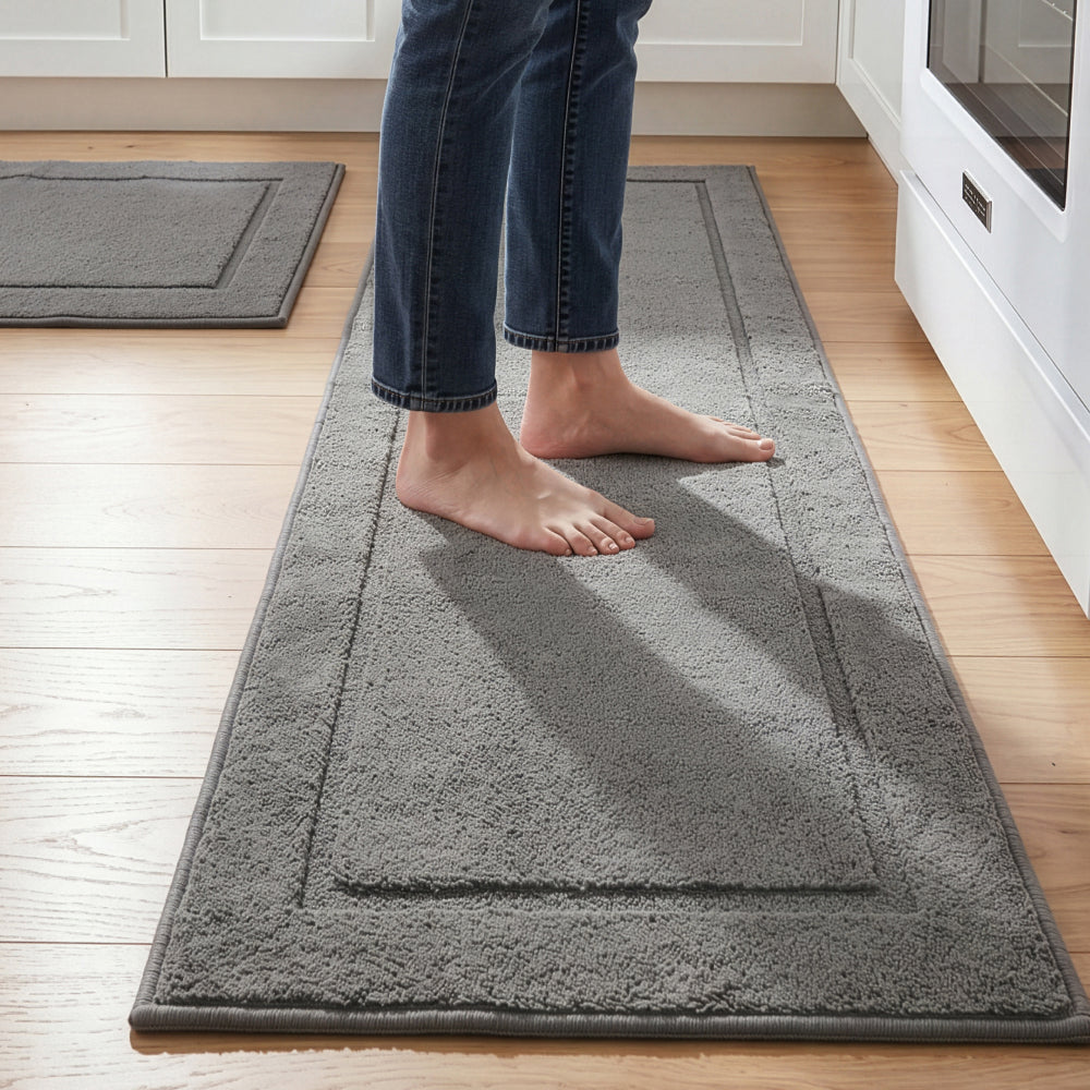 Kitchen Mat Gorilla Grip Gray 2 Pack (30 x 20 & 48 x 20)