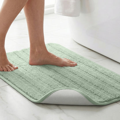 Lines Bath Rug Gorilla Grip Sage 24" x 16"