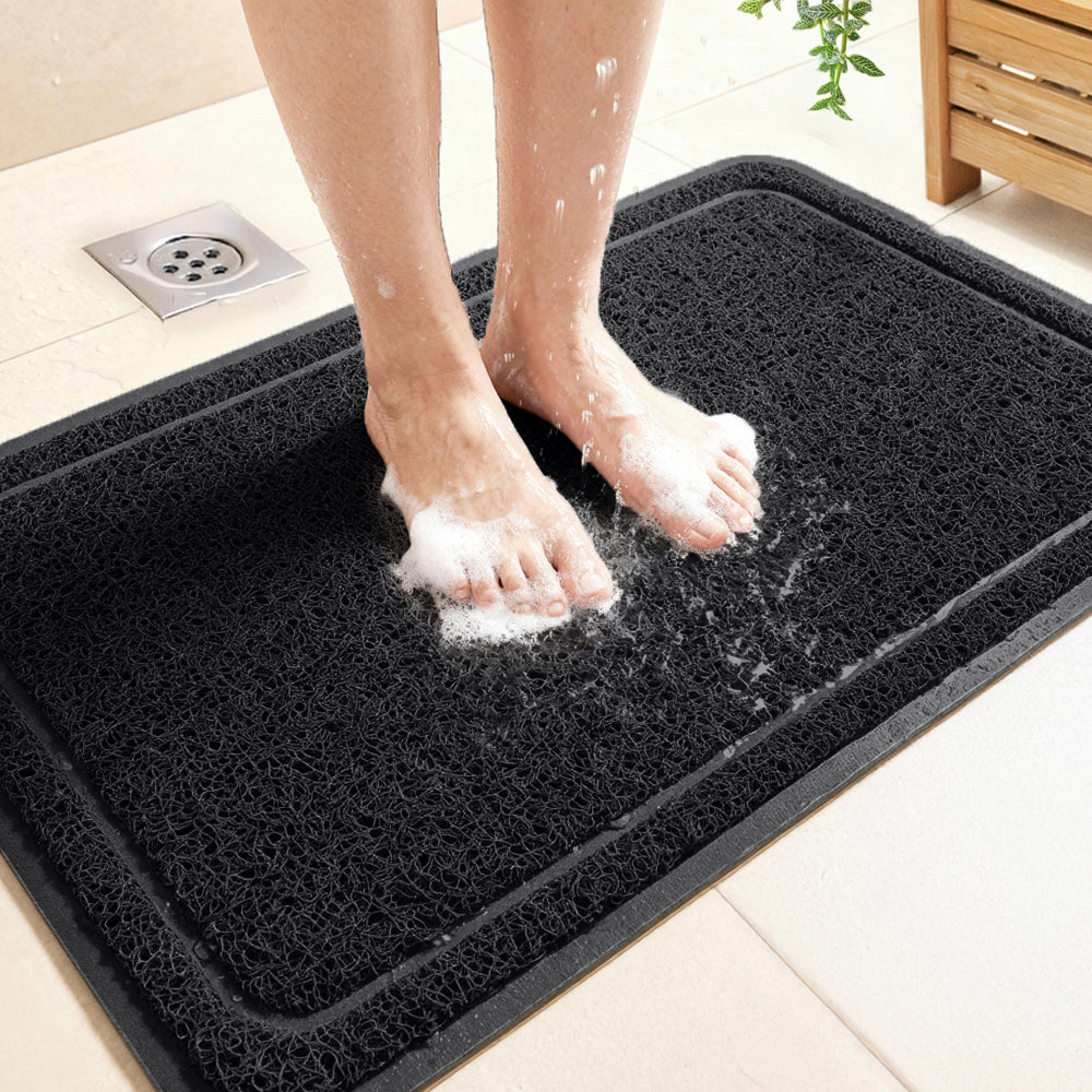 Loofah Bath Mat Gorilla Grip Black 24" x 16" (Rectangular)