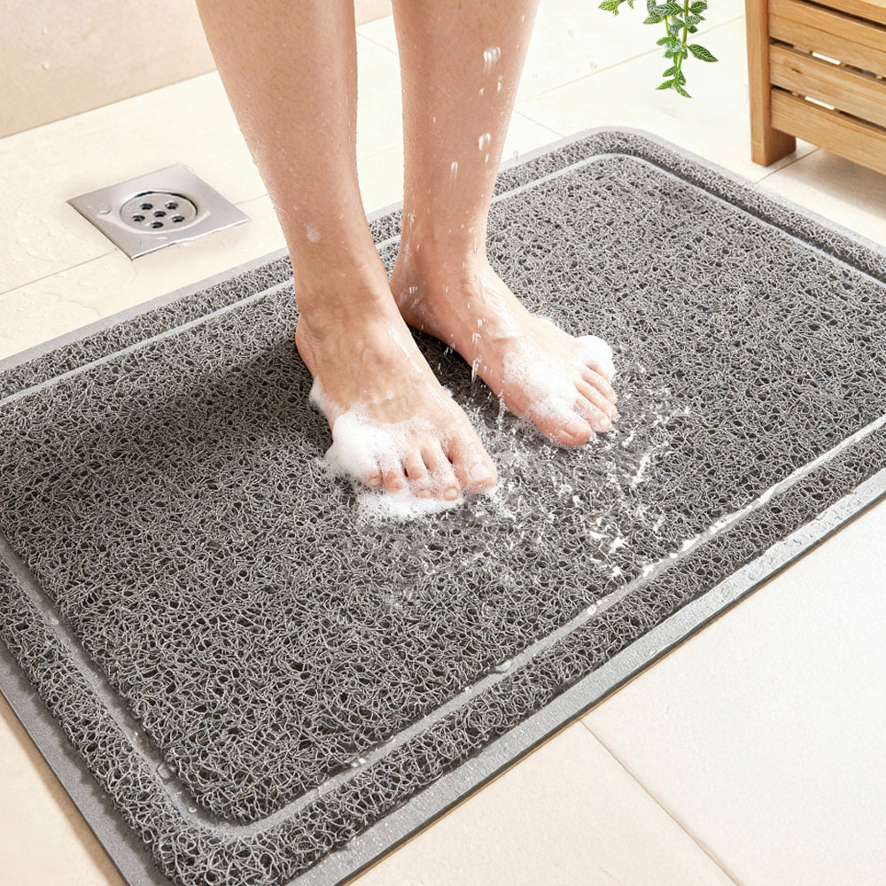 Loofah Bath Mat Gorilla Grip Gray 24" x 16" (Rectangular)