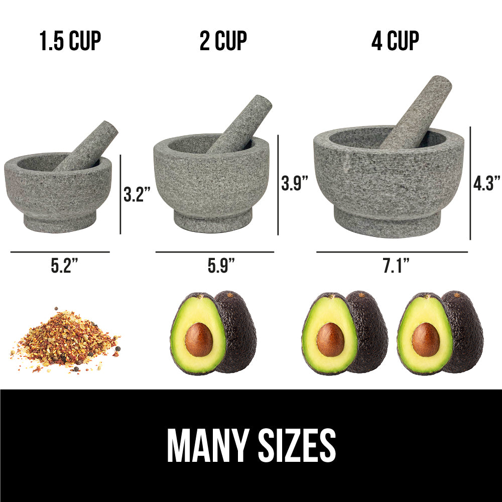 Non-Slip Granite Mortar and Pestle