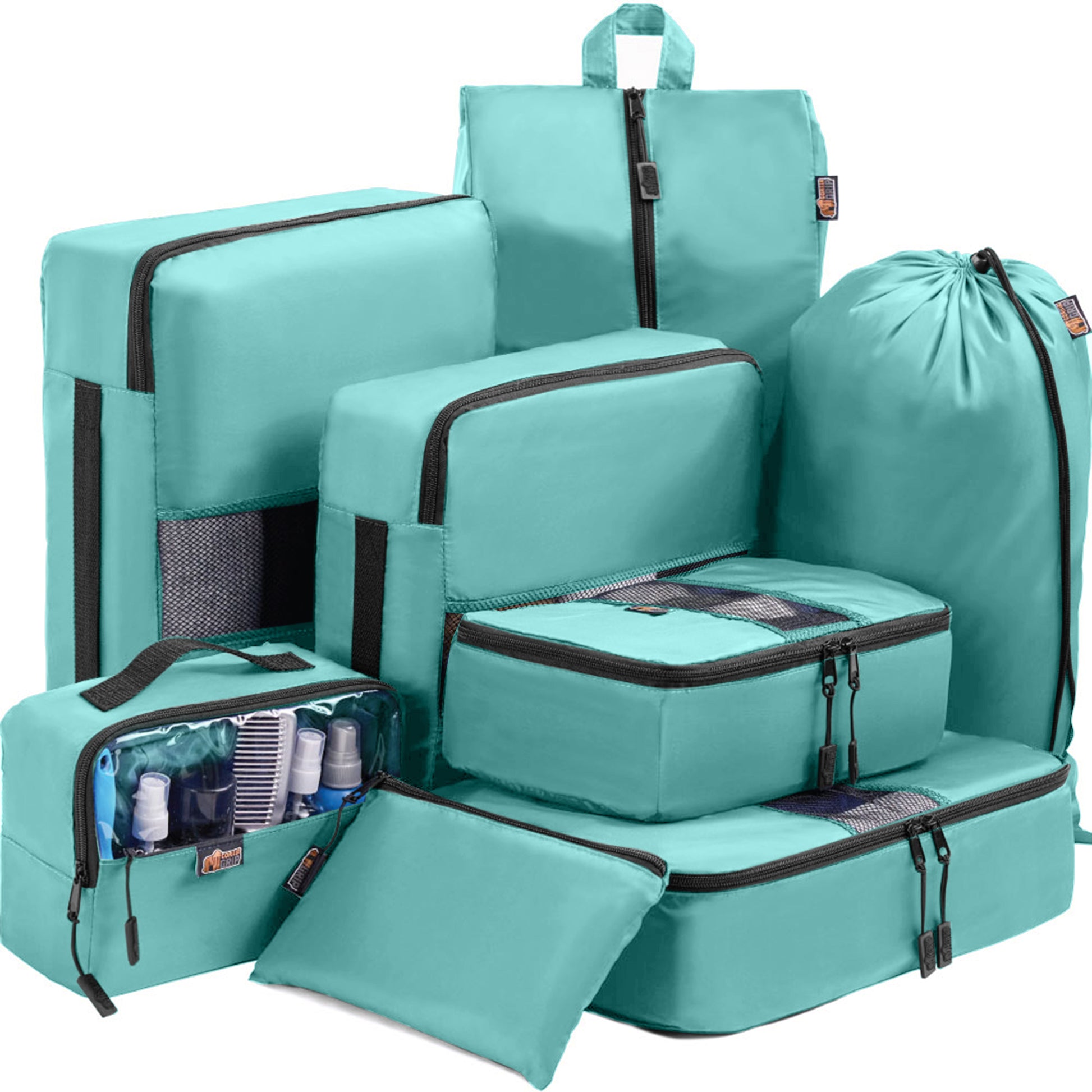 Packing Cubes  Gorilla Grip Turquoise 8 Pack 