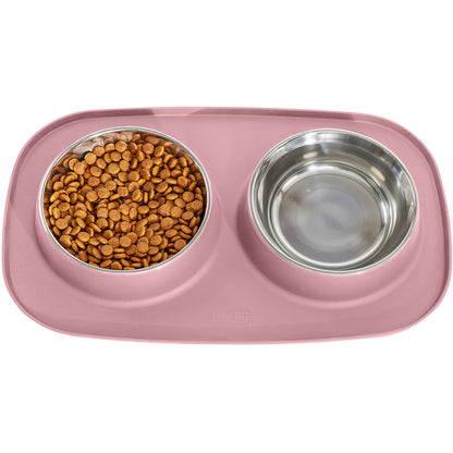 Pet Bowls Silicone Feeding Mat  Gorilla Grip Light Pink 1 Cup 