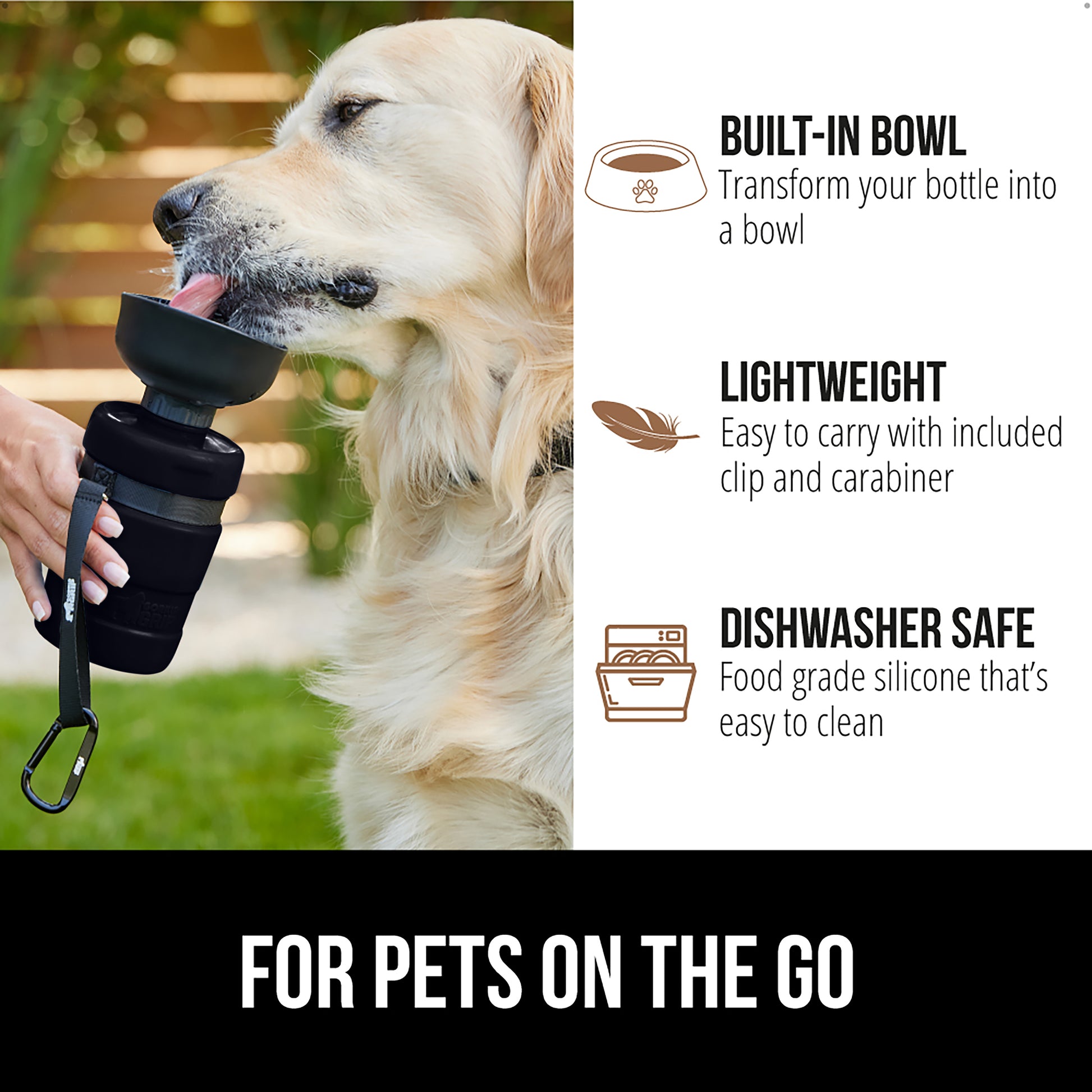 Pet Water Bottle  Gorilla Grip   