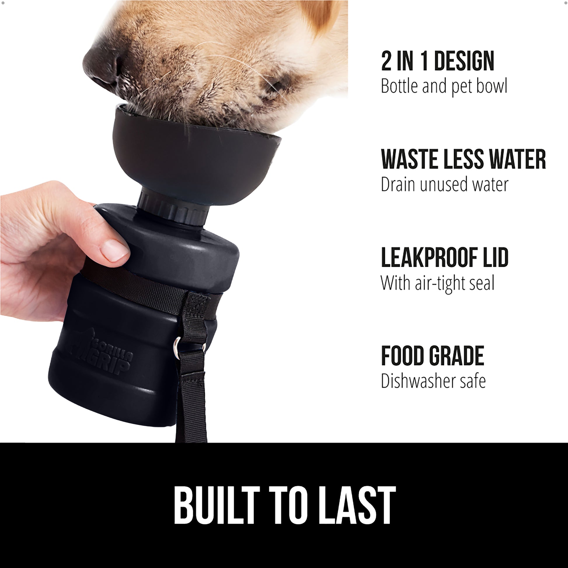 Pet Water Bottle  Gorilla Grip   