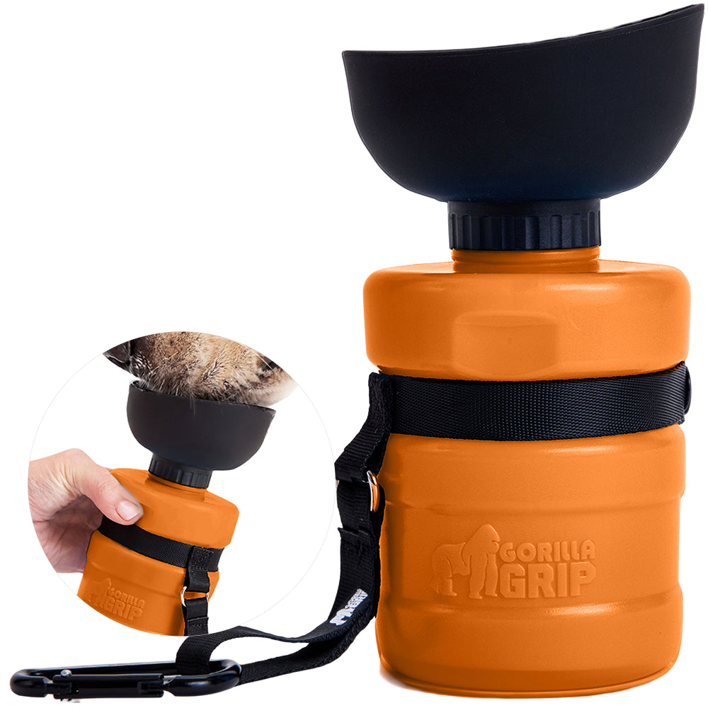 Pet Water Bottle Gorilla Grip Orange