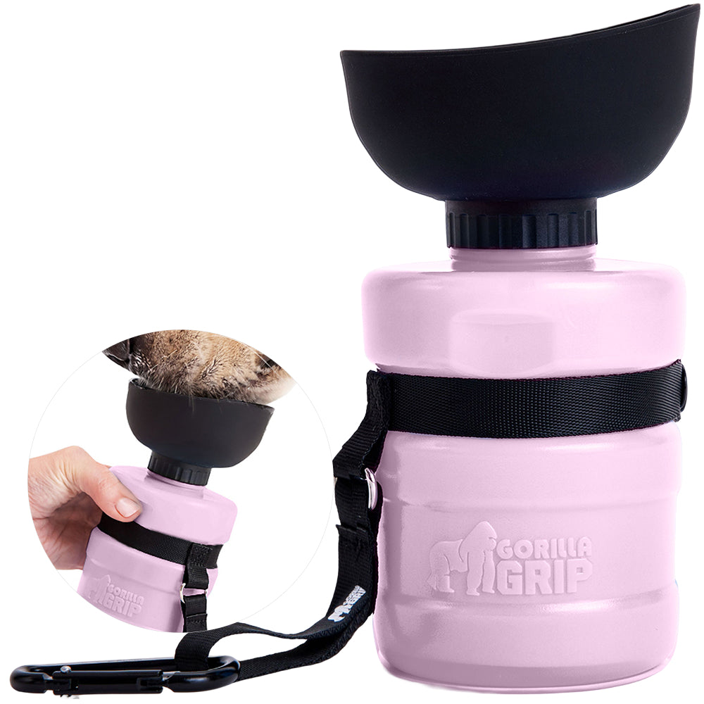 Pet Water Bottle Gorilla Grip Pink