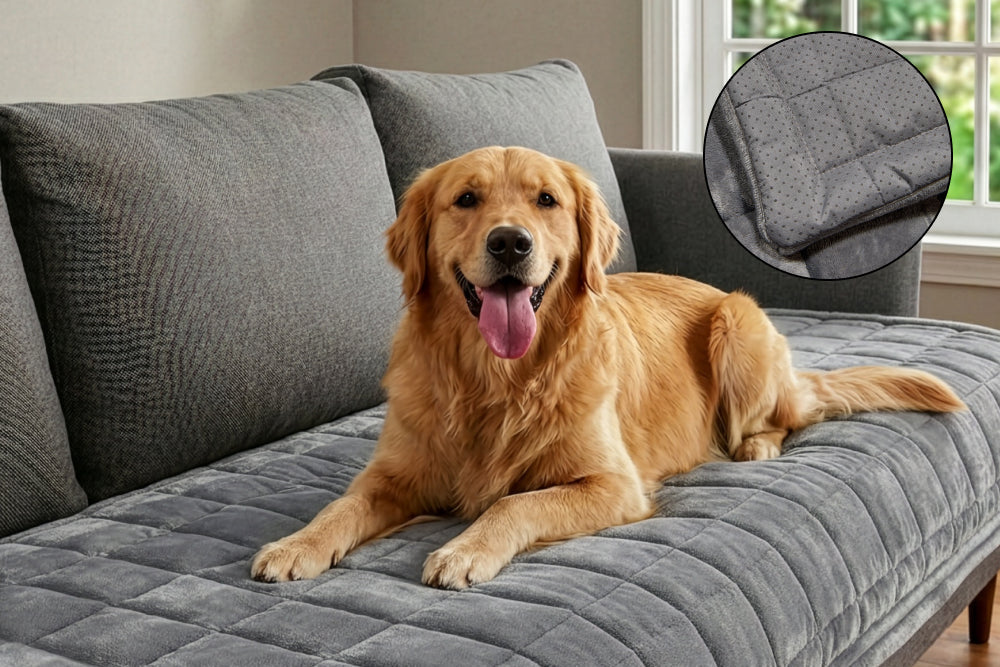 Plush Sofa Cover Gorilla Grip
