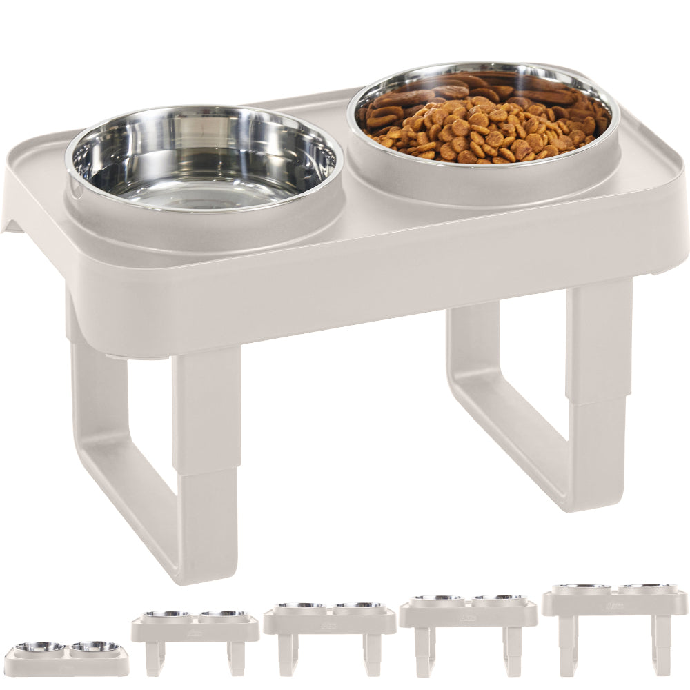 Raised Pet Bowls  Gorilla Grip Beige  