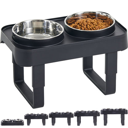 Raised Pet Bowls  Gorilla Grip Black  