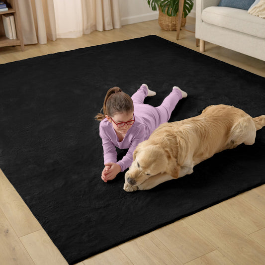 Area Rug Gorilla Grip Black 2' x 3' (Rectangular)
