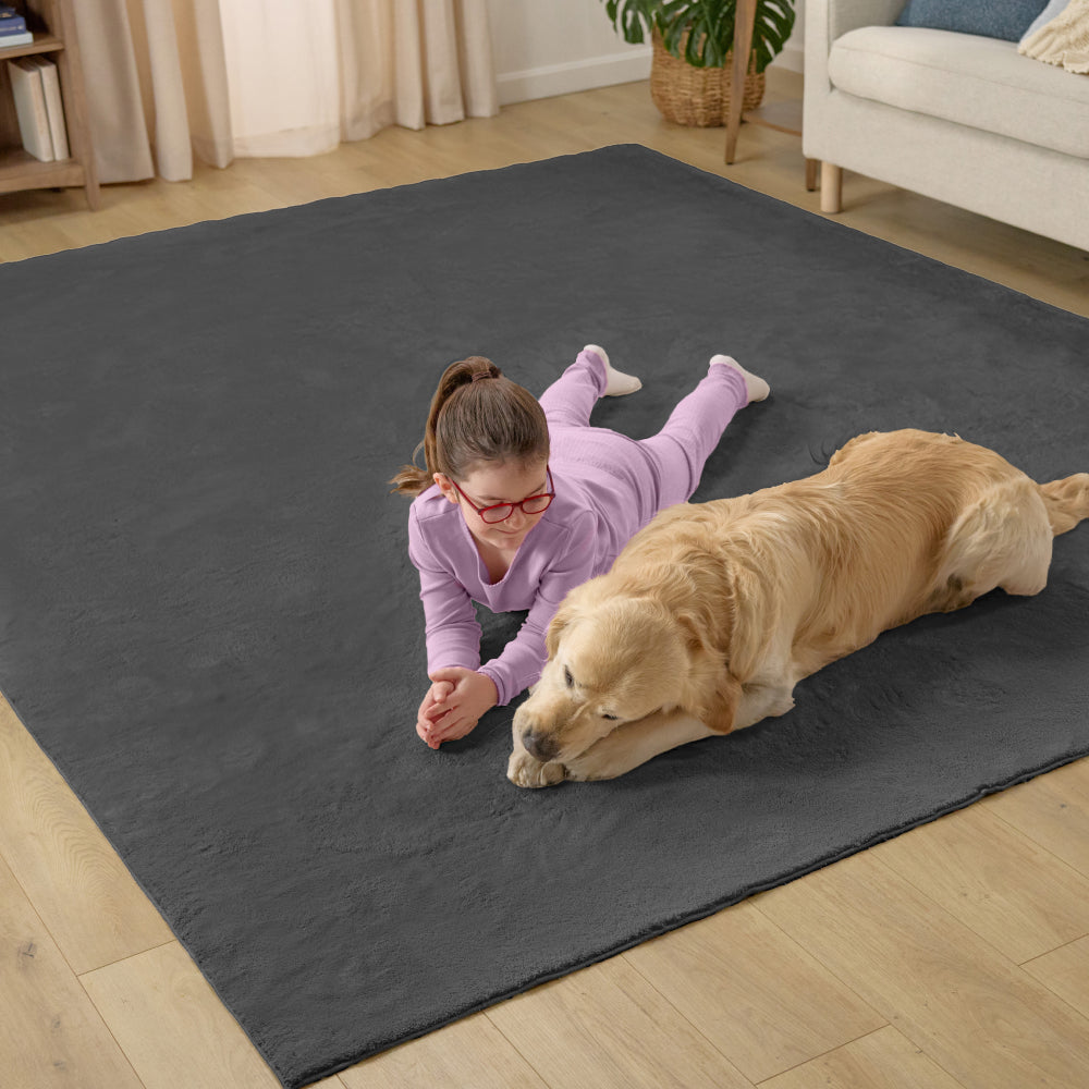 Area Rug Gorilla Grip Dark Gray 7' x 5' (Rectangular)