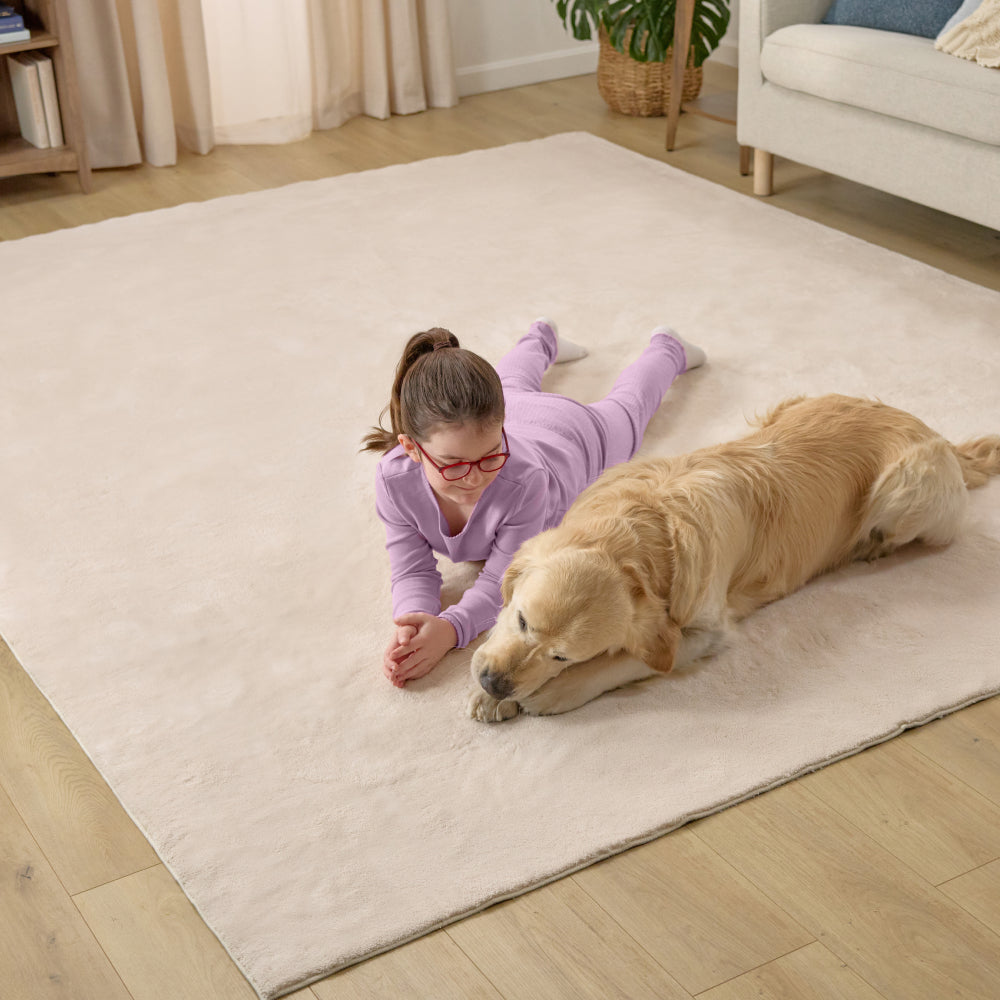 Area Rug Gorilla Grip Ivory 2' x 3' (Rectangular)