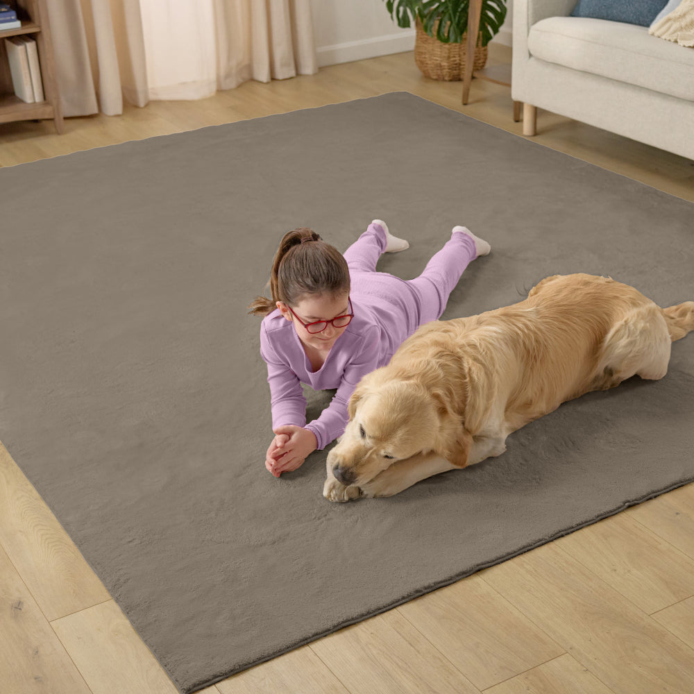 Area Rug Gorilla Grip Taupe 7' x 5' (Rectangular)