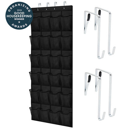 Over the Door Shoe Organizer Gorilla Grip Black 1 Pack 24 Pockets