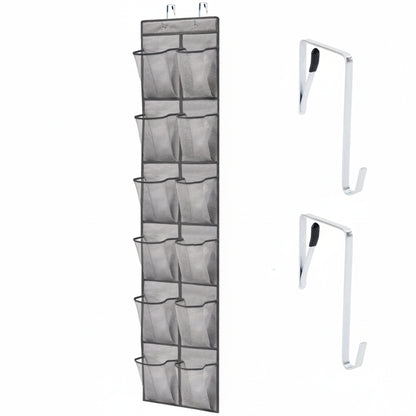 Over the Door Shoe Organizer Gorilla Grip Gray 1 Pack 12 Pockets