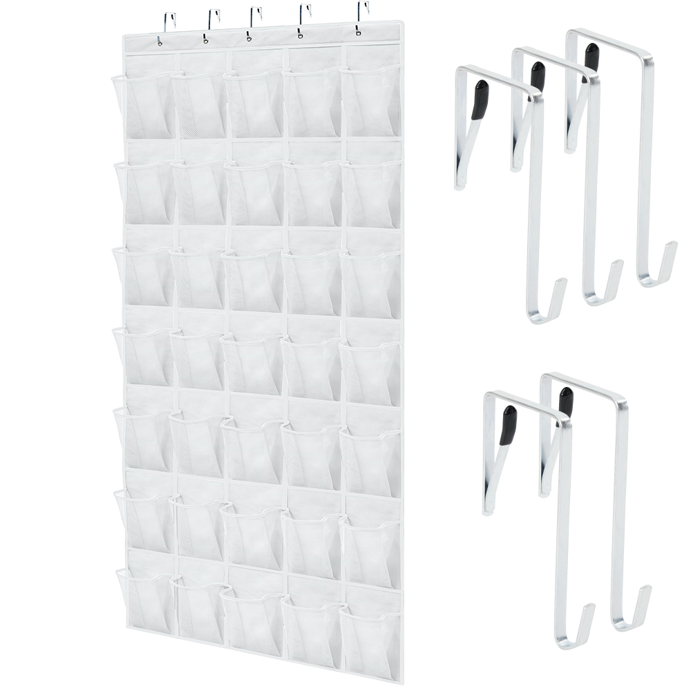 Over the Door Shoe Organizer Gorilla Grip White 1 Pack 35 Pockets