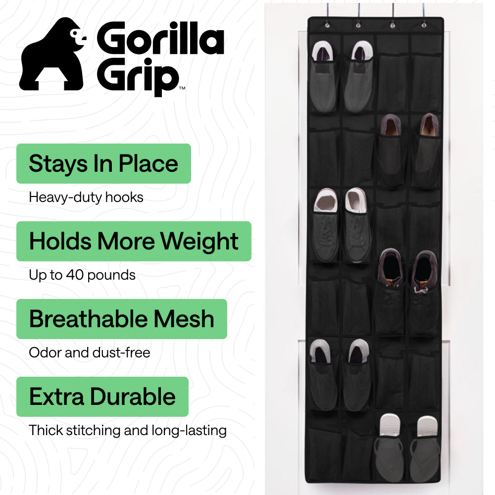 Gorilla Grip Over-the-Door Shoe Organizer - Thumbnail 5