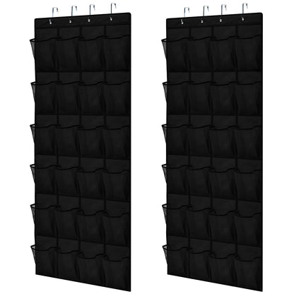 Over the Door Shoe Organizer Gorilla Grip Black 2 Pack 24 Pockets