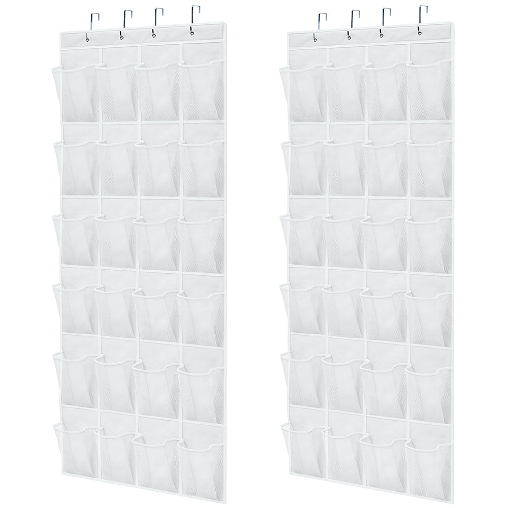 Over Door Organizer  Gorilla Grip Pure White 24 Pockets - 2 Pack 